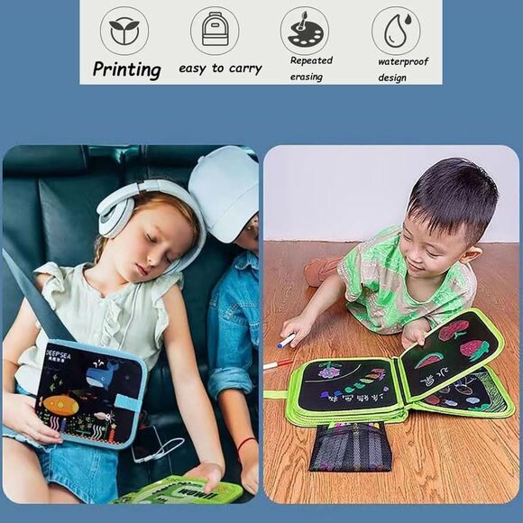 Erasable Coloring Book,Portable Dinosaur Pattern Erasable Doodle Book for Kids - Picture 5 of 12